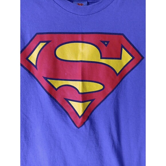 Superman Shirt Men's Medium Blue Short Sleeve Tee Logo DC Comics - Picture 2 of 16